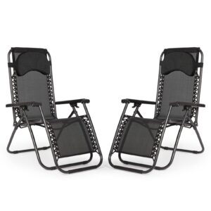 IntimaTe WM Heart Garden Lounger Reclining Zero Gravity Sun Lounger Set of 2