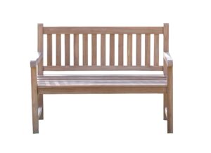 Field & Hawken - Bletchley 2 Seater Teak Garden Bench | 1.2m Teak Outdoor Bench |4ft Classic Back Design Teak Bench | Quality Certified Indonesian Plantation Teak | Solid Teak Construction |Delivered Assembled - Ready to Use