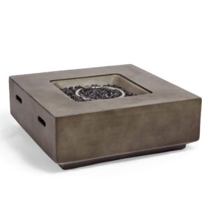 VonHaus Gas Fire Pit – Square Firepit for Outdoor