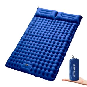 Double Camping Mat Inflatable Camping Mattress Ultralight Sleeping Mat with Built-in Pump