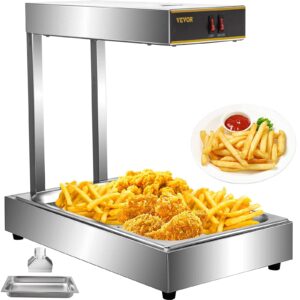 BuoQua Fry Warmer French Fry Heat Lamp 30-85℃ Food Lamp Warmer 1000W Food Heat Lamp Warmer Stainless Steel Heat Lamp Food Warmer
