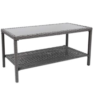 C-Hopetree Small Outdoor Coffee Side End Table for Outside Patio Storage