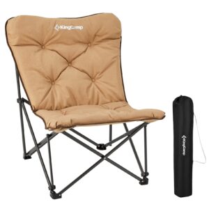 KingCamp XXL Padded Camping Chair for Adults Wide Seat Comfortable Portable Folding Garden Chairs for Outdoor Indoor Picnic Fishing Supports 300LBS