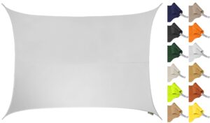 Kookaburra 5m x 4m Rectangle Water Resistant Garden Patio Sun Shade Sail Canopy 96.5% UV Block with Free Rope (Polar White)
