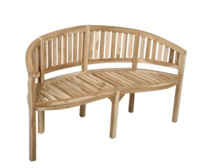 3-Seater Teak Banana Garden Bench Garden Furniture Banana Bench Wooden Bench Friesian Bench Park Bench Wood Country House Garden Furniture Patio