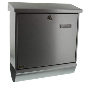 Burg-Wächter Comfort 91300 Si Steel Mailbox Set with Integrated Newspaper Box