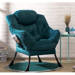 HollyHOME Armchair Accent Chair Lazy Chair Modern Fabric Relax Lounge Chair with Armrests Leisure Sofa Chair with Steel Frame