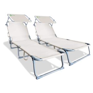 VOUNOT Folding Sun Loungers Set of 2