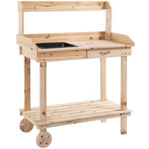Outsunny Garden Potting Bench Table