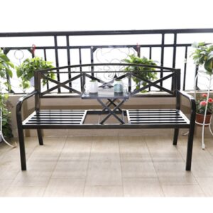 Outdoor metal garden bench
