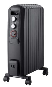 VonHaus Closed Fin Oil Filled Radiator – 2000W – Fast Heating Chimney Circulation – Portable Electric Heater – 3 Power Settings