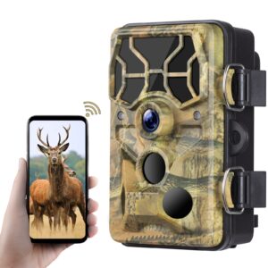 WiFi Wildlife Camera 20MP 1296P-Bluetooth Trail with 36pcs IR LEDs Night Vision Hunting Game Motion Activated 120° Wide Angle IP66 Waterproof for Monitoring