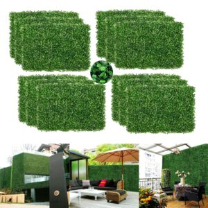 onchean 12PCS Artificial Plant Wall Panels Artificial Boxwood Hedge Panel Garden Hedge Screening Screen Fake Grass Privacy Mat for Outdoor Garden Fence Backyard Greenery Walls 60x40cm