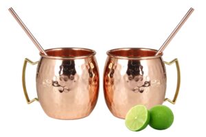 A29 Moscow Mule 100 % Solid Pure Copper Mug / Cup (16-Ounce / Set of 2