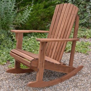 Plant Theatre Adirondack Chair - Acacia Hardwood Outdoor Rocking Chairs for Fire Pit