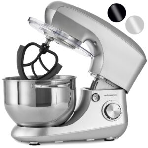 Andrew James Stand Mixer for Baking Food Mixer | 1400W Max | Large 5.5 Litre Bowl 6 Speed Pulse Mode | Kitchen Cake Mixers | Flexi-Beater Dough Hook Balloon Whisk Removable Splash Guard