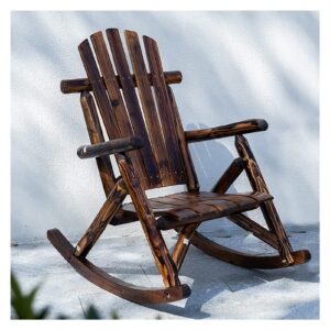 Outdoor Wooden Retro Rocking Chairs for Porch Garden Lawn Patio