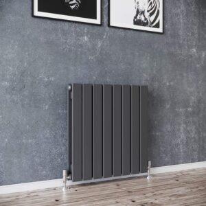 ELEGANT 600 x 600 mm Anthracite Horizontal Column Designer Radiator Double Flat Panel Radiator Heate