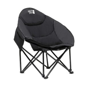 Get Fit Moon Camping Chair - Portable Outdoor Premium Folding Chair for Adults With Magazine Pocket