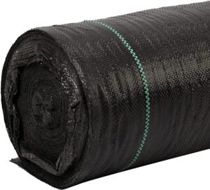 onchean Weed Control Membrane 2x100M Weed Barrier Fabric Roll UV Stabilised Ground Cover Membrane Heavy Duty Landscape Fabric Weed Suppressant Membrane for Patios Garden Flower Bed Pathway