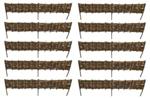 Willow Hurdles Lawn Edging (120cm x 20cm) - 10 Panels