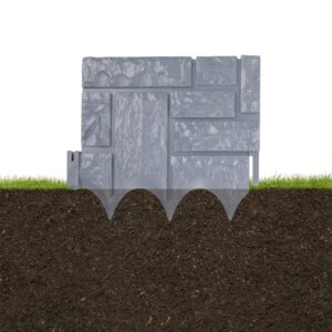 DSCWSDI Garden Edging Borders Lawn Barrier Fence Stone Look No-dig Landscape Edge Kits Outdoor Patio Pond Borders Decorative Stone Borders (Color : Grau