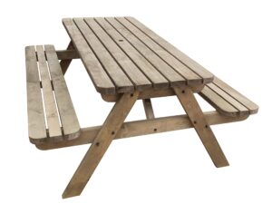 Fortem Rounded - Traditional Pub Style Bench - Commercial Grade Wooden Garden Furniture (6ft
