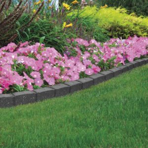 Garden Gear Garden Border Flexible Edging Stone Effect Eco Friendly Recycled Rubber (4 x 120cm