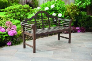 Greenhurst 4155 Lutyens Style Garden Bench Acacia Hardwood Oiled Chestnut Finish W129 x D52 x H89 cm