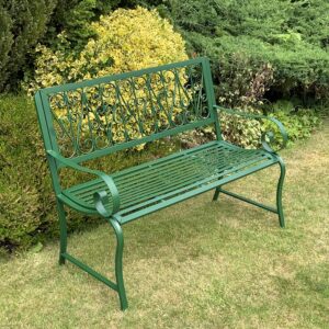 Home shopping selections Green Metal Garden Bench