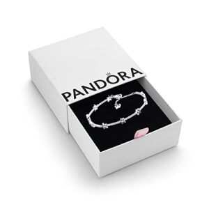 Pandora Moments Women's Sterling Silver Celestial Stars Chain Bracelet for Charms