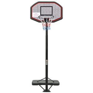 PRDECE Pro Court Height-Adjustable 6.5ft to 10ft Portable Basketball Hoop and Stand System with 43" Backboard for Outdoor/Indoor Use