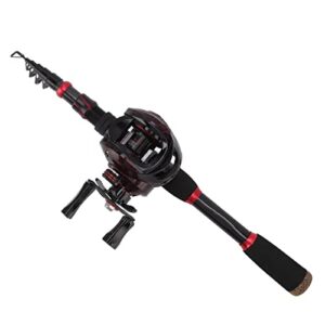 VGEBY Fishing Rod and Reel Combos Carbon Fiber Telescopic Fishing Pole Lures Kit for Saltwater Freshwate