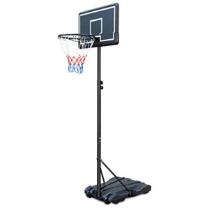 KKB Sport Portable Court Height Adjustable 165cm-213cm Basketball Hoop and Stand with Net backboard System wheels for Indoor/Outdoo