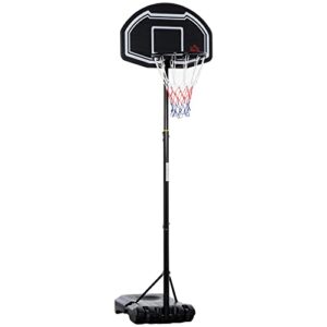 HOMCOM Height Adjustable Basketball Hoop and Stand with High Strength PE Backboard and Weight Base