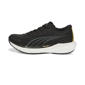 PUMA Womens Deviate Nitro 2 Running Shoes Black Team Gold 5.5