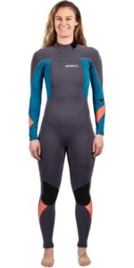 Gul Womens Response 4/3mm Back Zip Wetsuit - Grey Marbel - Easy Stretch Waterproof Sprayproof