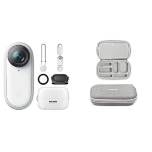 Insta360 GO 2 (64GB Version) Waterproof Action Camera with Multifunction Case (Charge/Remote/Tripod)& Insta360 GO 2 Travel/Carry Case with Moulded Inserts for All Accessories - Grey