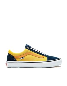 Vans X Shake JUNT Old Skool PRO Black Shoes Men Navy Yellow Canvas Suede Trainers
