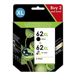 High Yield 62XL Combo Pack Compatible for HP 62 XL Ink Cartridges Black and Colour for HP Envy 5540 5541 5542 5543 5544 5545 5546 5547 5548 5640 5642 5644 5646 7640 OfficeJet 5740 5742 5744