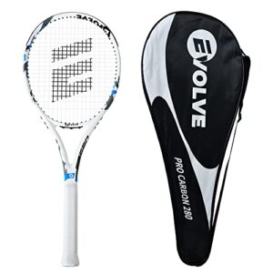 Evolve Pro Carbon 280 Tennis Racket | Free Carry Bag | Ideal for Intermediate or Professional use | Lightweight Strong Sturdy Racke