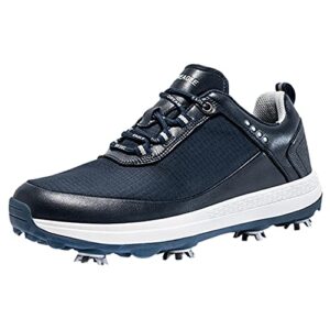 YONGDU Golf Shoes with Spiked for Mens Breathable Lightweight Anti-Skid Wide Fitting Plus Size