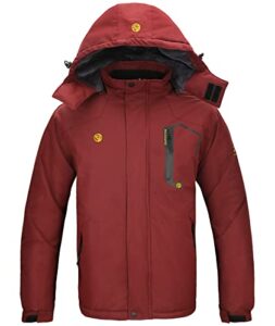 JACKETOWN Mens Winter Jacket Ski Jackets Hooded Windbreaker Fleece Coats Warm Lining Windproof Waterproof Outdoor Jacket Softshell Jacke