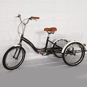 20'' Bike Adult Tricycle Adult Trike Tricycle for Adults Cruiser Tricycle Tricycle with Shopping Basket