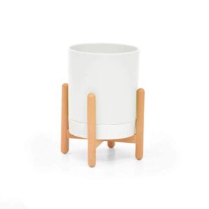FETION Wood Plant Stand With Plant Pot