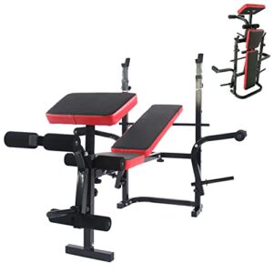 XEO HOME Foldable Weight Bench Multi Home Gym Bench Press Workout Sit Up Multigym Folding Exercise Curl Bench for Home Fitness Leg Extension Machine