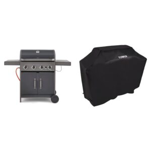 Tower T978502 Stealth 4000 Four Burner Porcelain Enamel Gas BBQ with additional side burner