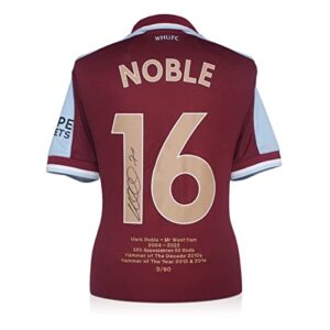 Exclusive Memorabilia Mark Noble Signed West Ham 2021-22 Football Shirt: Mr West Ham
