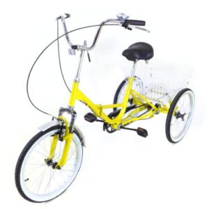 Adult Trike Bike 20 Inch Adult Tricycles Single Speed 3 Wheel Bike Trike With Shopping Basket for Outdoor Sports Shopping