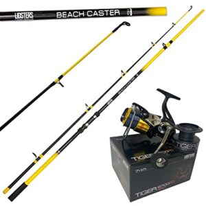 LFS Beachcaster Sea Fishing Rods 12ft 2pc +Lidsters Tiger 870 7+1 Sea Reel 30lb